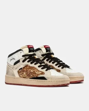 New Crime London Chelsea High Golden Sneakers
