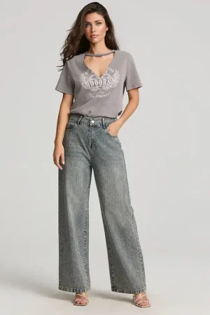 Best Fetiche Suances Destellos Jeans Pantalón