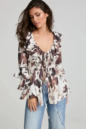 Fashion Fetiche Suances Gypsy Cow Print Blusa