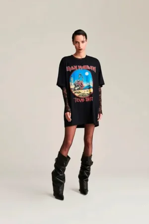 Fashion Aniye BY Iron Maiden Vestido/camiseta
