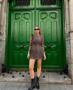 Clearance Le Crane Kate Leopard Vestido