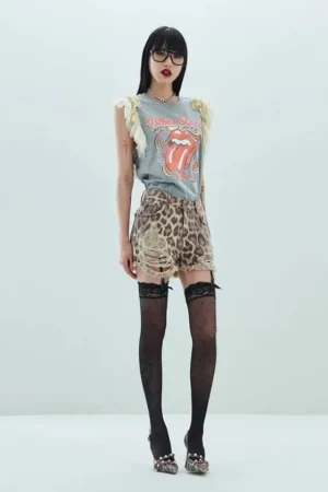 Hot Aniye BY Leopard Shorts Pantalón