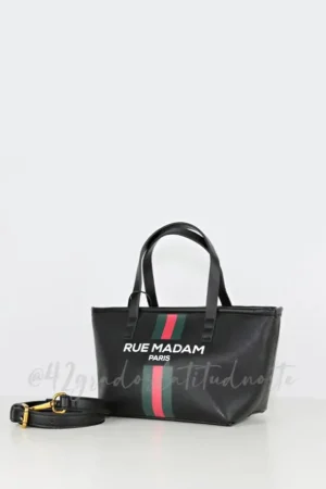 New Rue Madam RM Mini Shopping Negro Bolso
