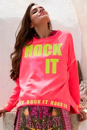 Sale Miss Goodlife Rock It Rosa Sudadera