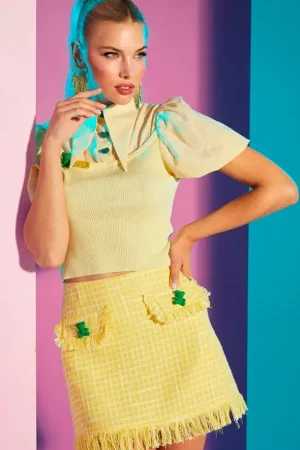 Sale Le Cruel Sintra Amarillo Camisa Y Top