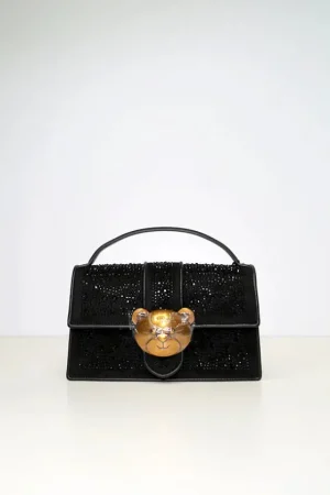 Hot Rue Madam Teddy It Crystal Negro Bolso  